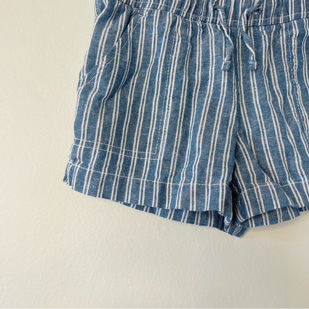 Linen Blend Drawstring Shorts - Picture 2 of 3